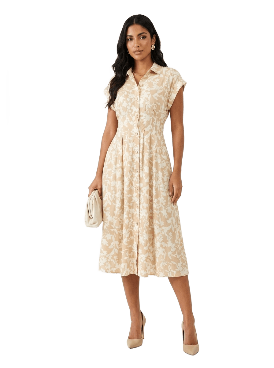Vestido BANNE en FLORES NUDE PV 2026