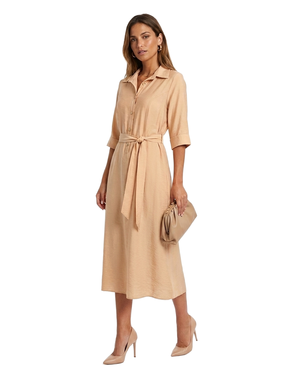 Vestido NATICA en BEIGE PV 2026