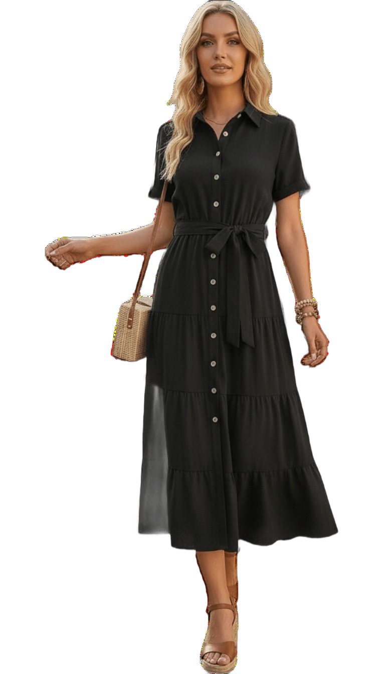 Vestido GEORGETTE en BLACK OI 2026